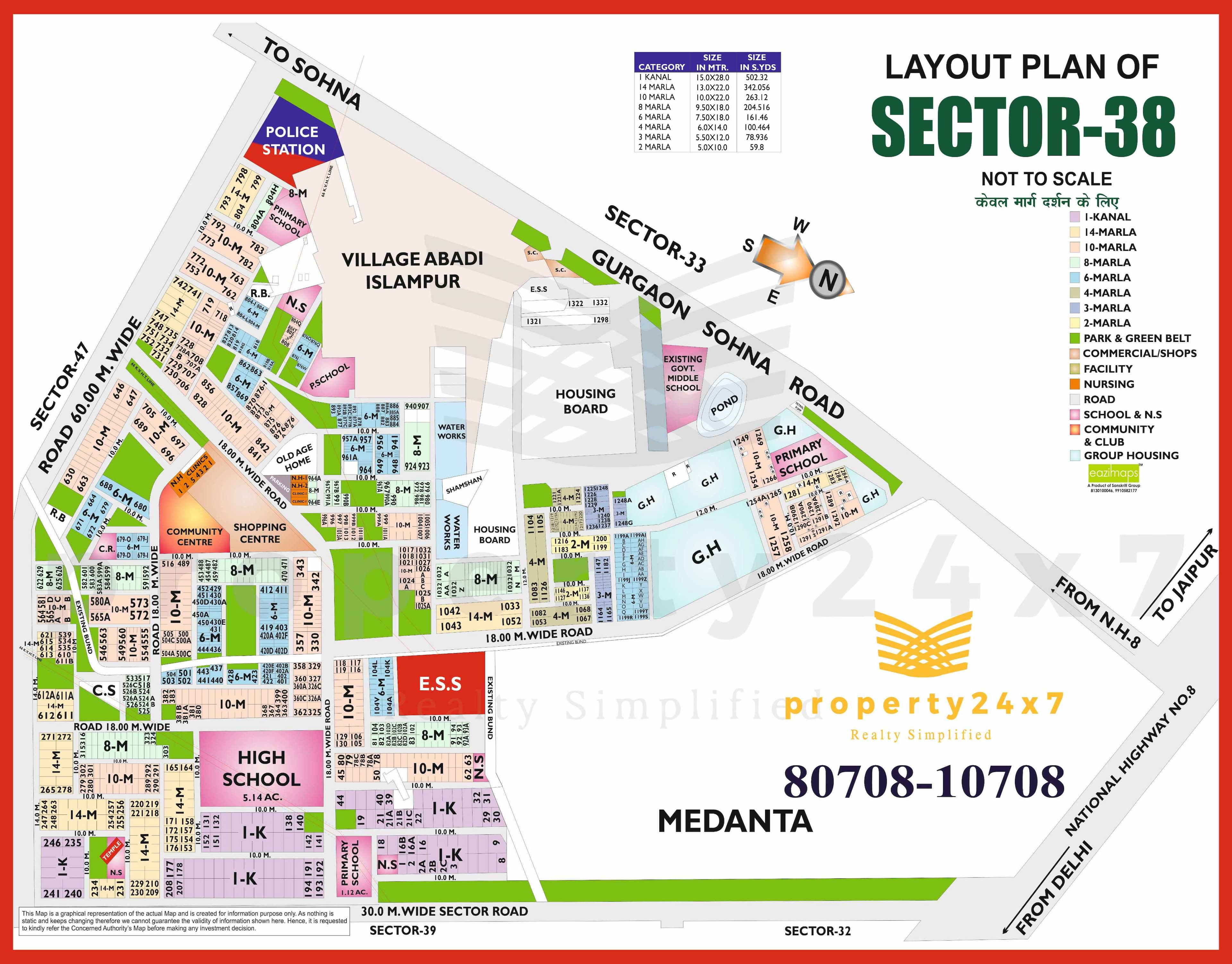 6 Marla (161 Sq. Yd ) Plot For Sale in Sector 38 Gurgaon