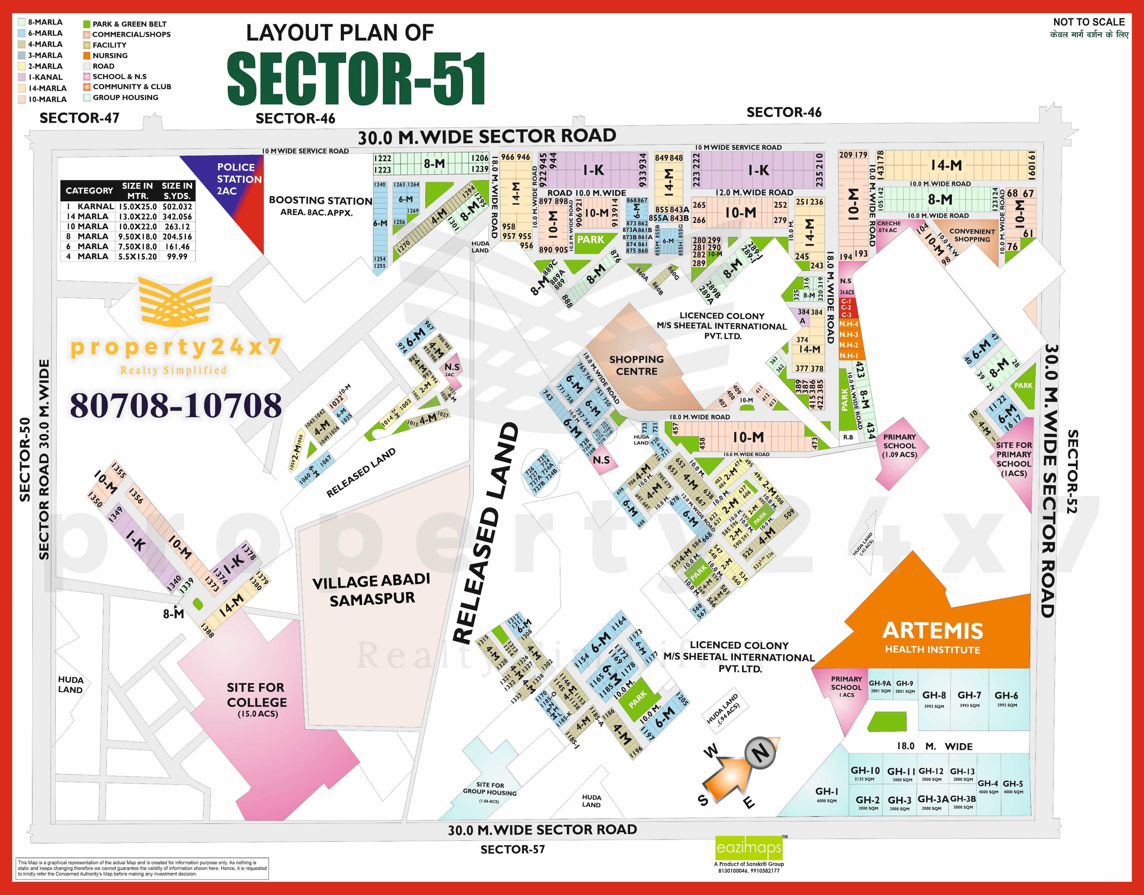 6 Marla ( 161Sq Yd ) Plot For Sale In Sector 51 Gurgaon