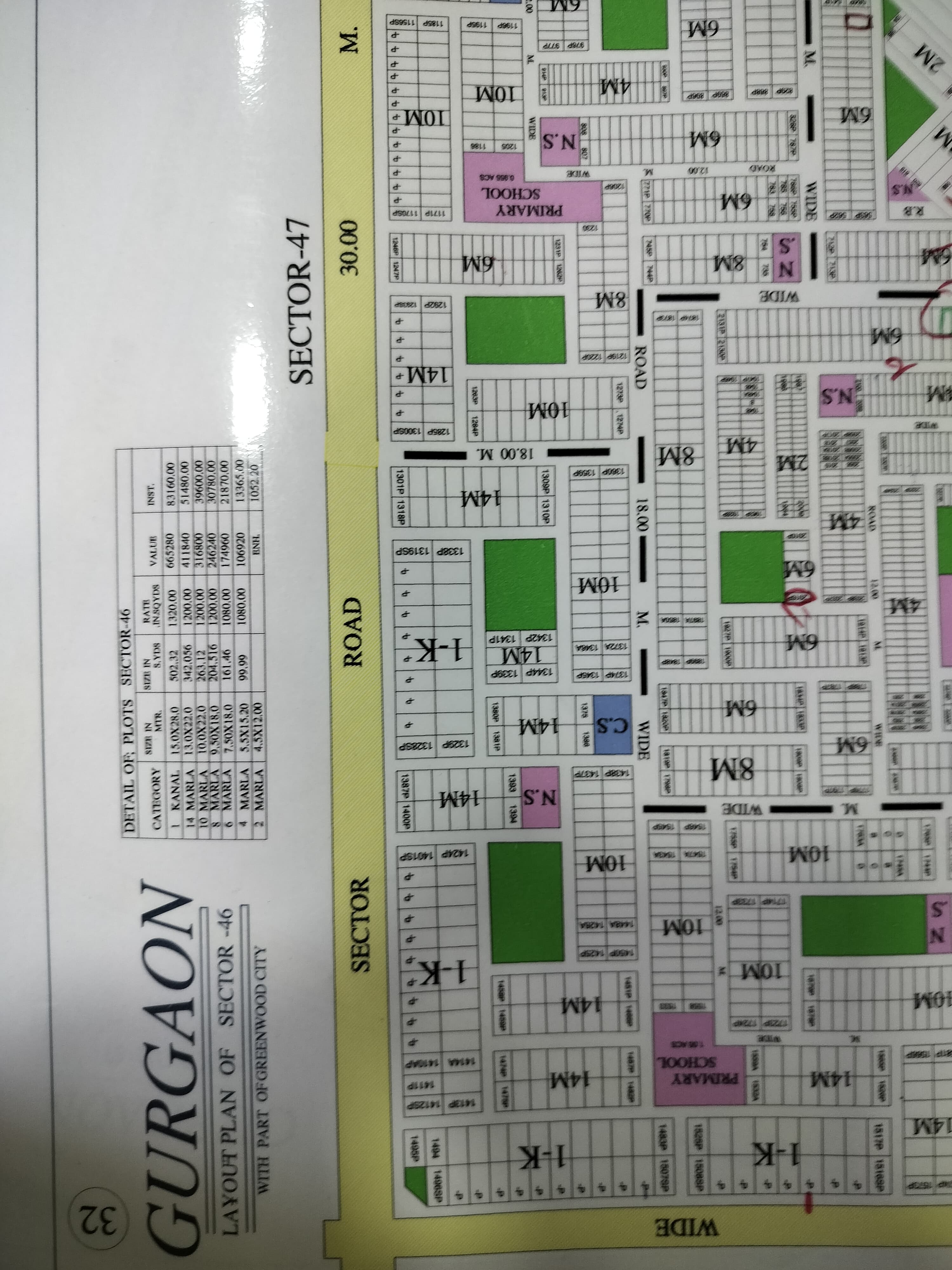 For sale 500 sq yd plot on 30 mt wide road in Sector 46