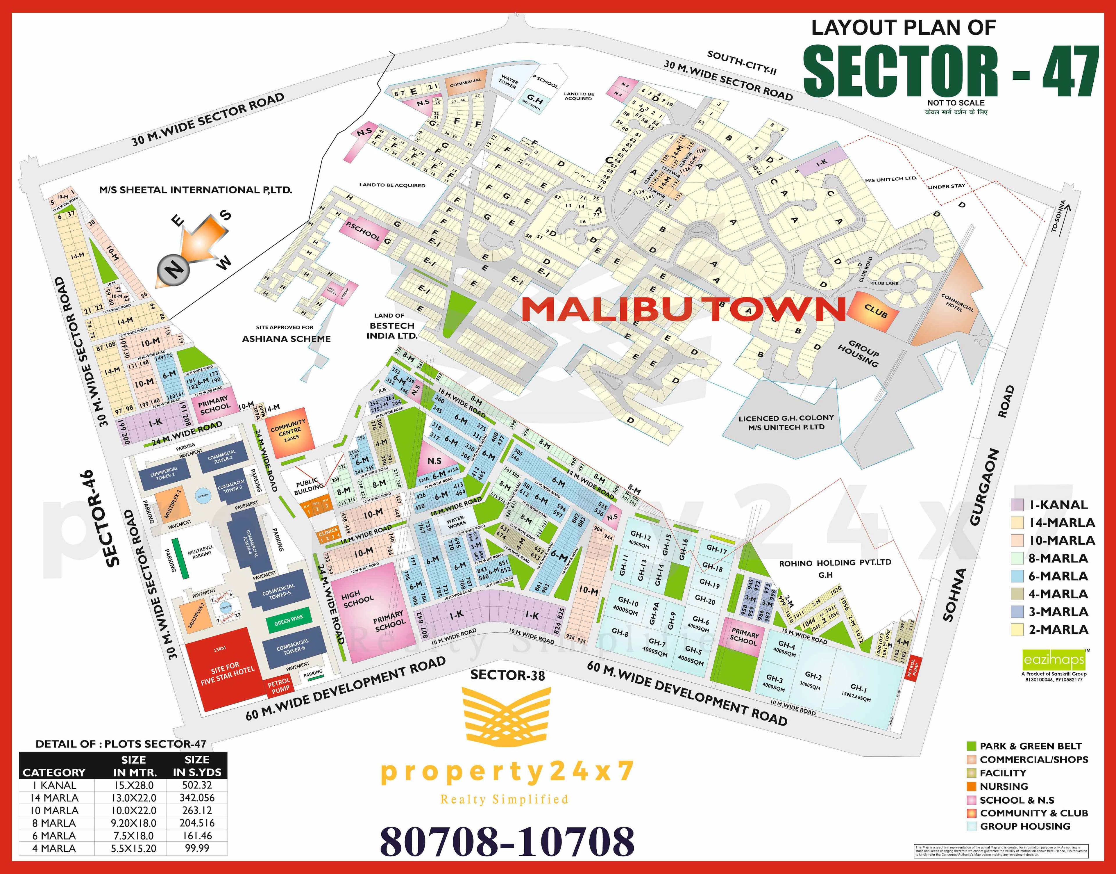 10 Marla (263 Sq. Yd ) Plot For Sale in Sector 47 Gurgaon 