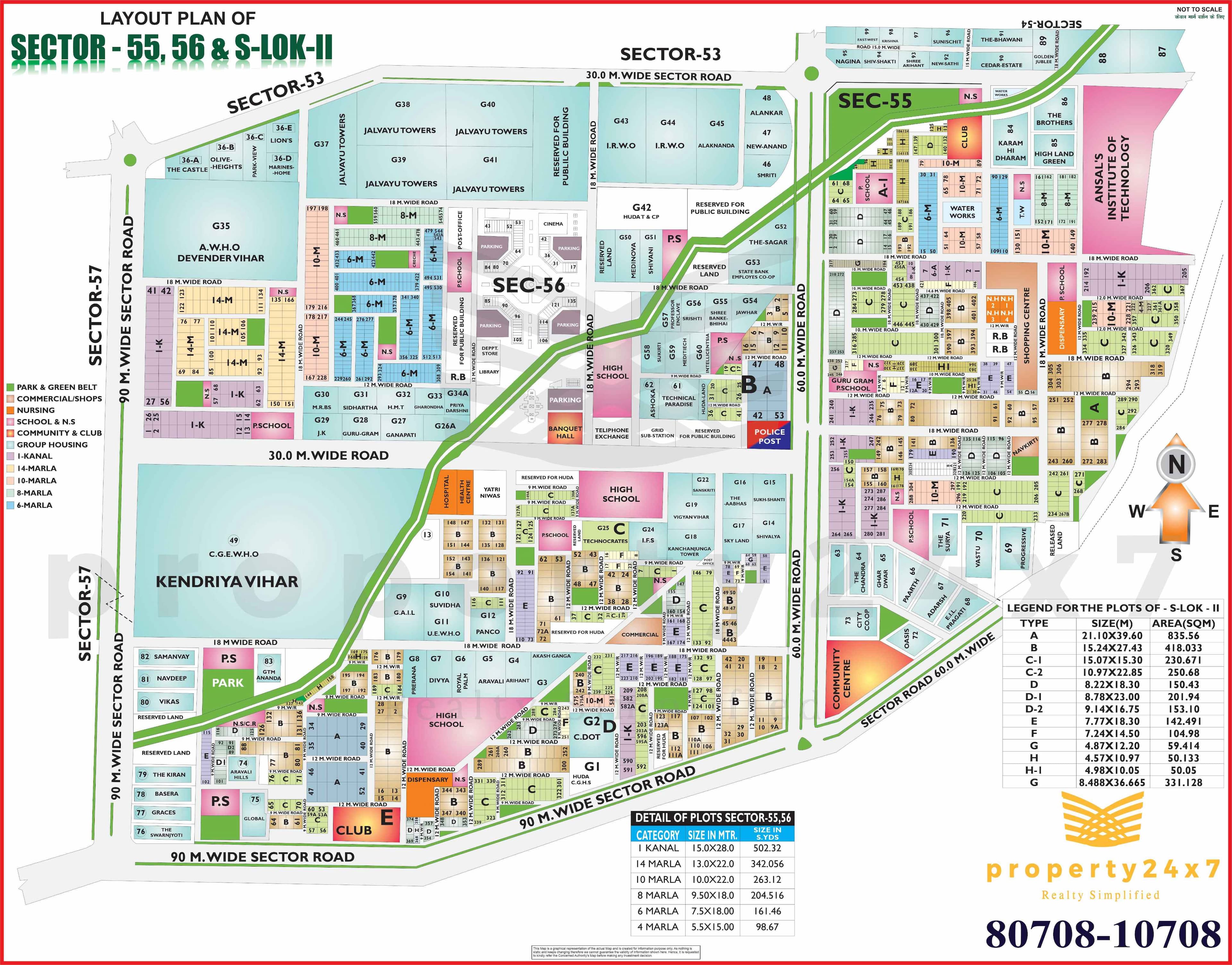 500 Sq Yd Plot For Sale in Sushant Lok -2 Gurgaon 