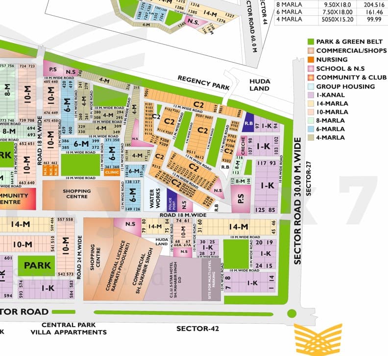 Residential Plot/Land for Sale on 30 meter wide road in Sector 43 Gurgaon