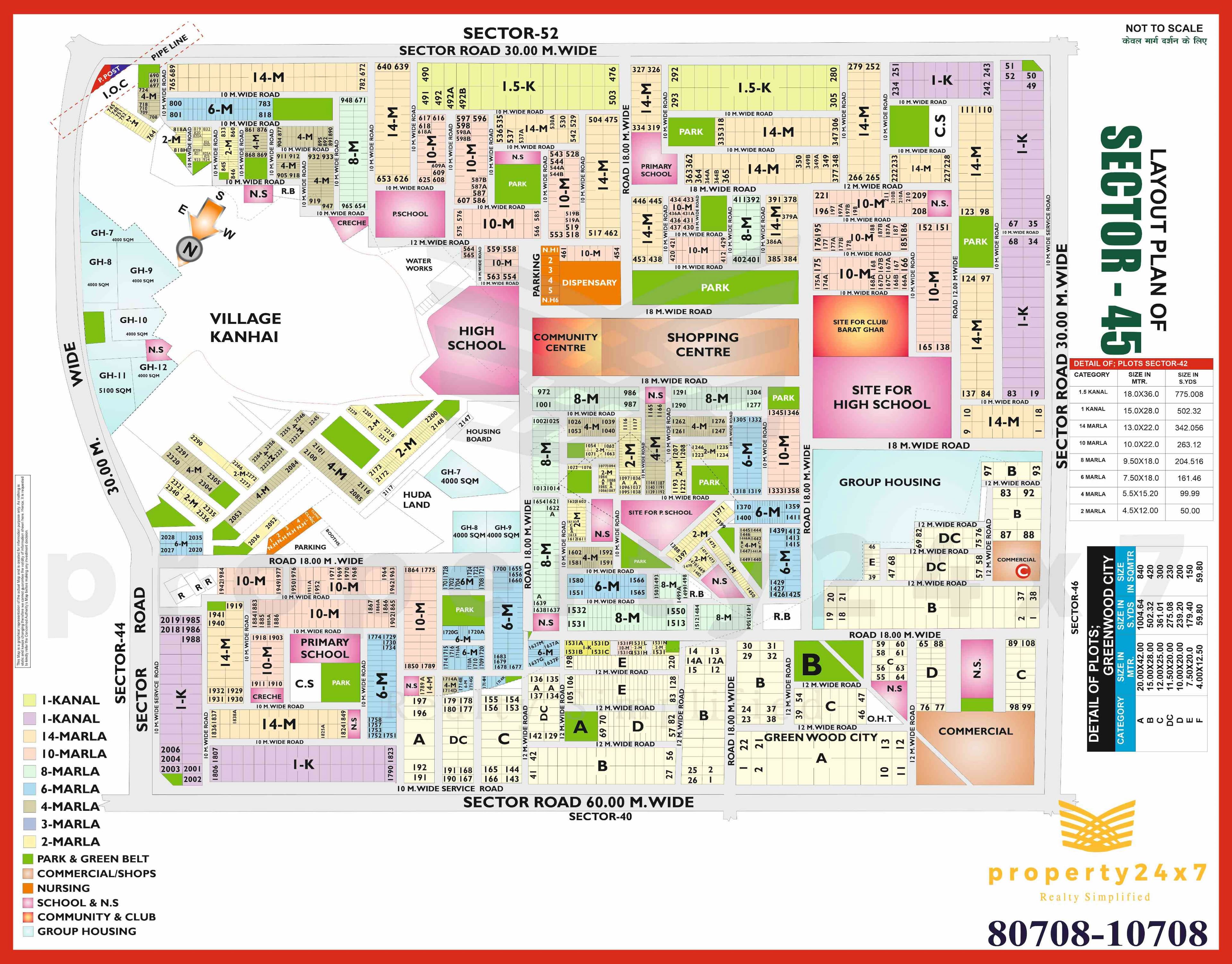 1 Kanal ( 502 Sq Yd ) Plot For Sale in Sector 45 Gurgaon 