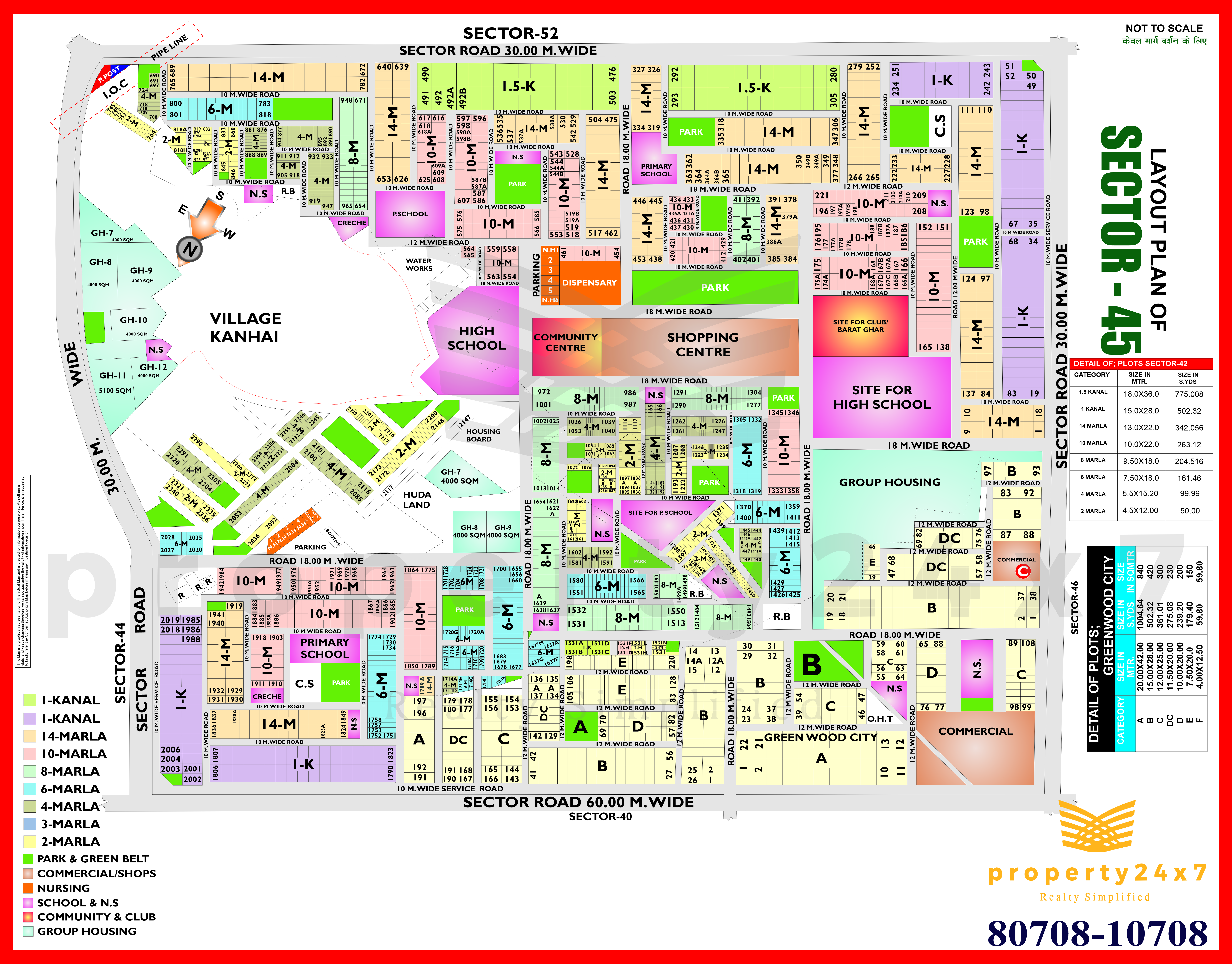 Nursing Home Site (Plot) available for Sale in Sector 45, Gurugram.
