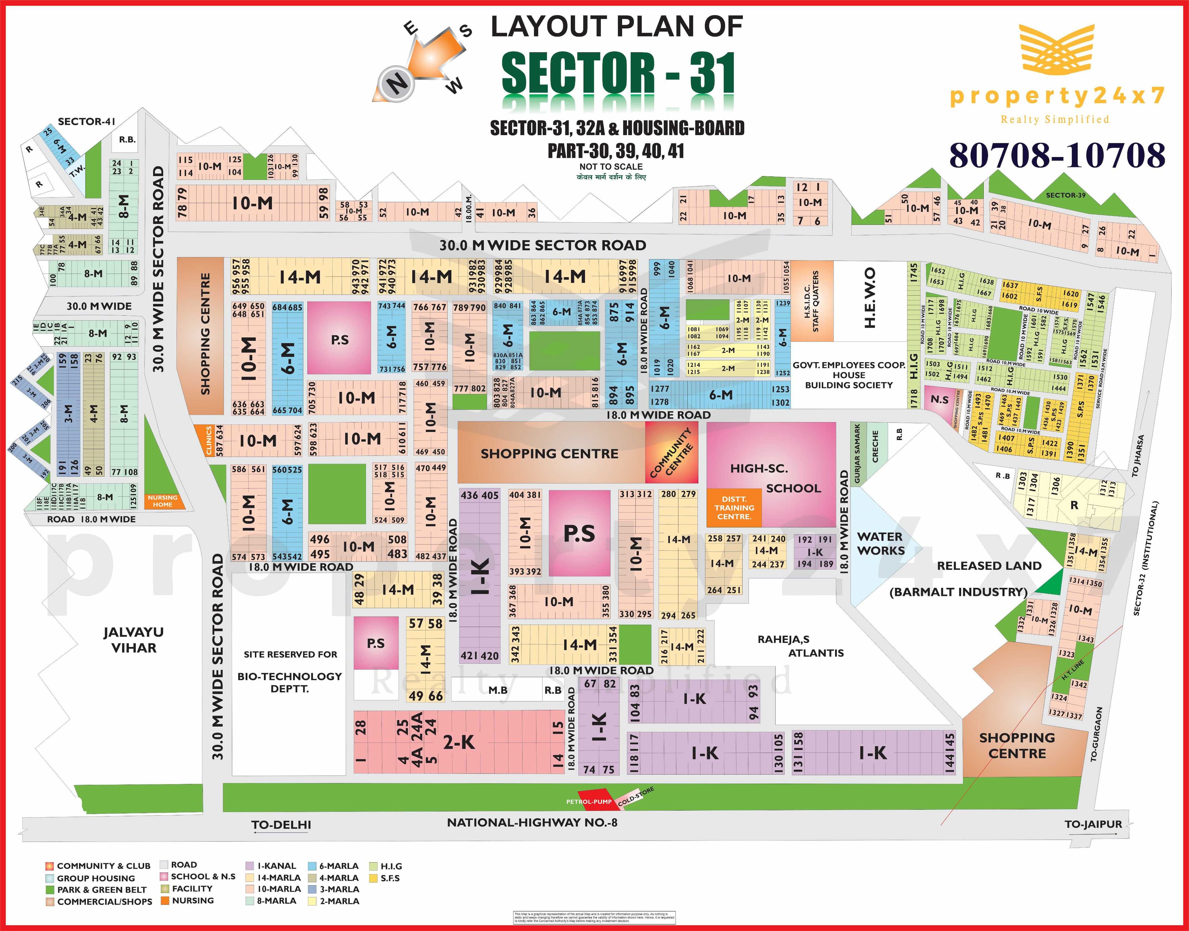 10 Marla ( 263 Sq Yd ) Plot For Sale in Sector 31 Gurgaon 