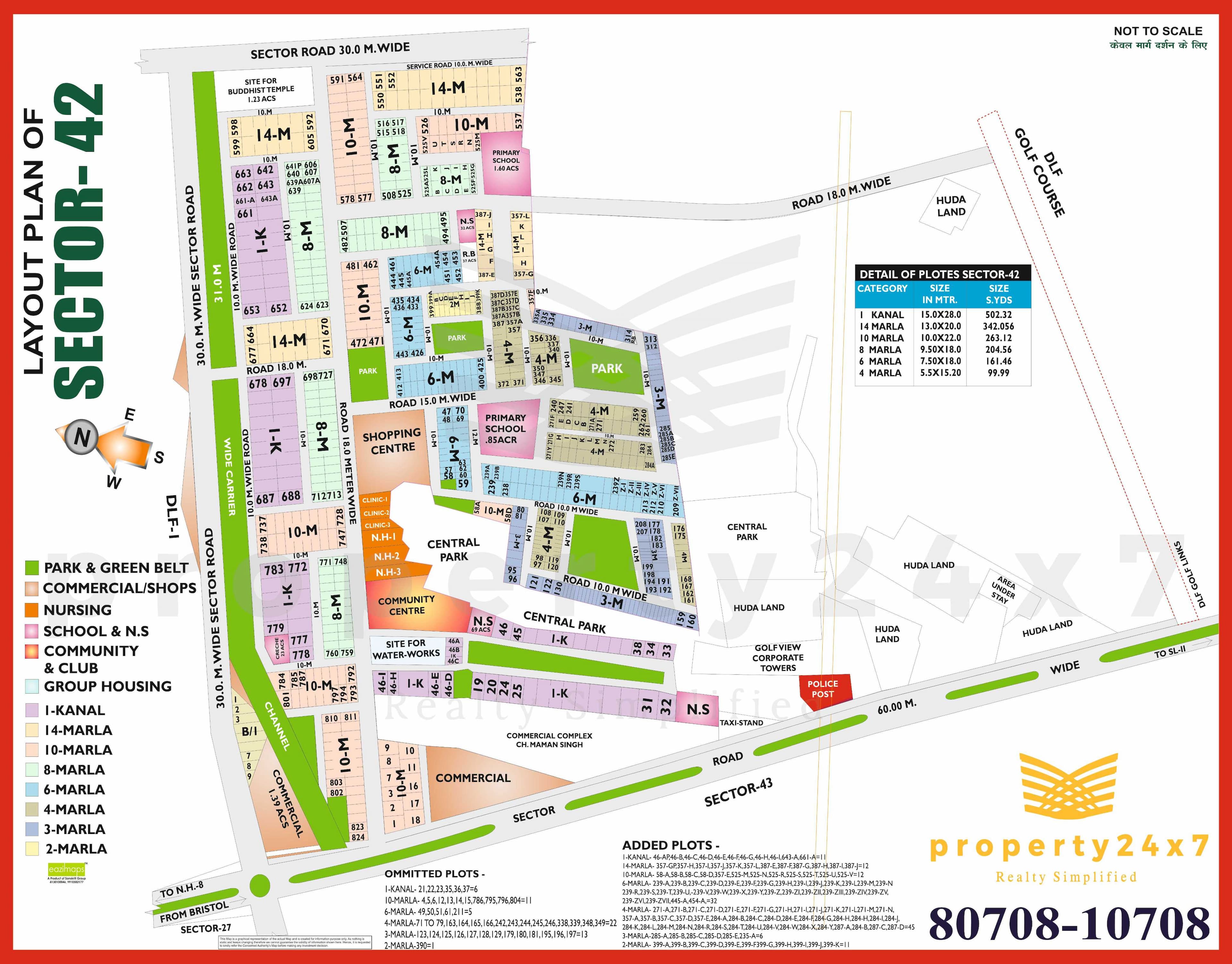 6 Marla ( 161 Sq Yd ) Plot For Sale in Sector 42 Gurgaon